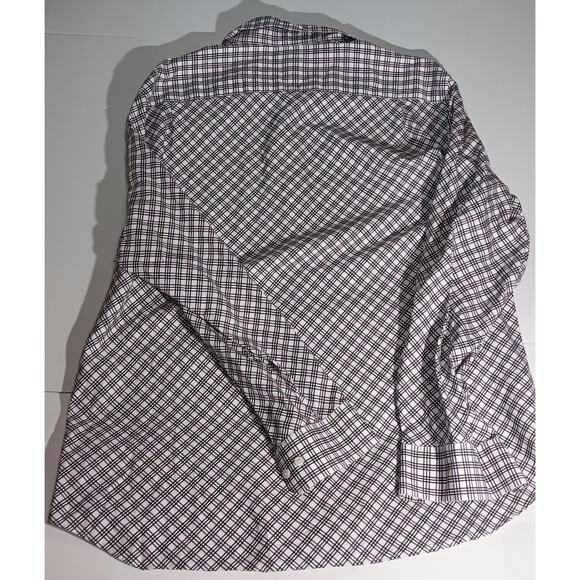 Banana Republic men’s long sleeve dress shirt in a stylish purple and white plai - Picture 7 of 7